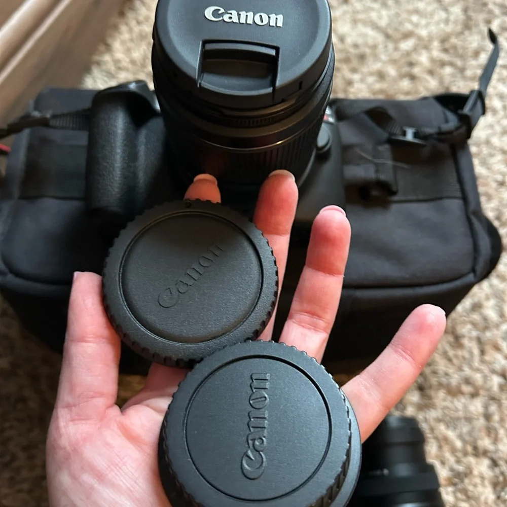 New Canon EOS 1300D Rebel T6 DSLR Camera with Black and Gray Accents